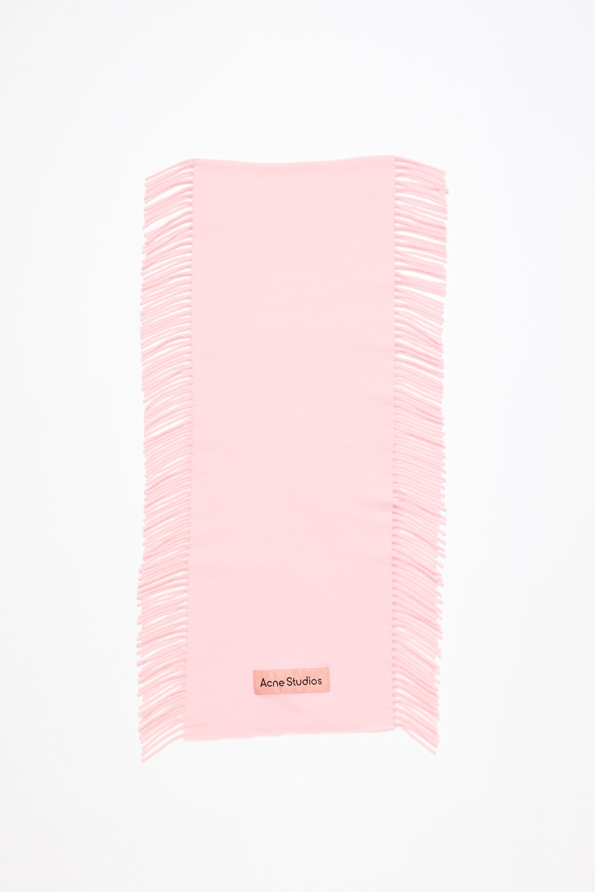 Fringe wool scarf - Pink - 1
