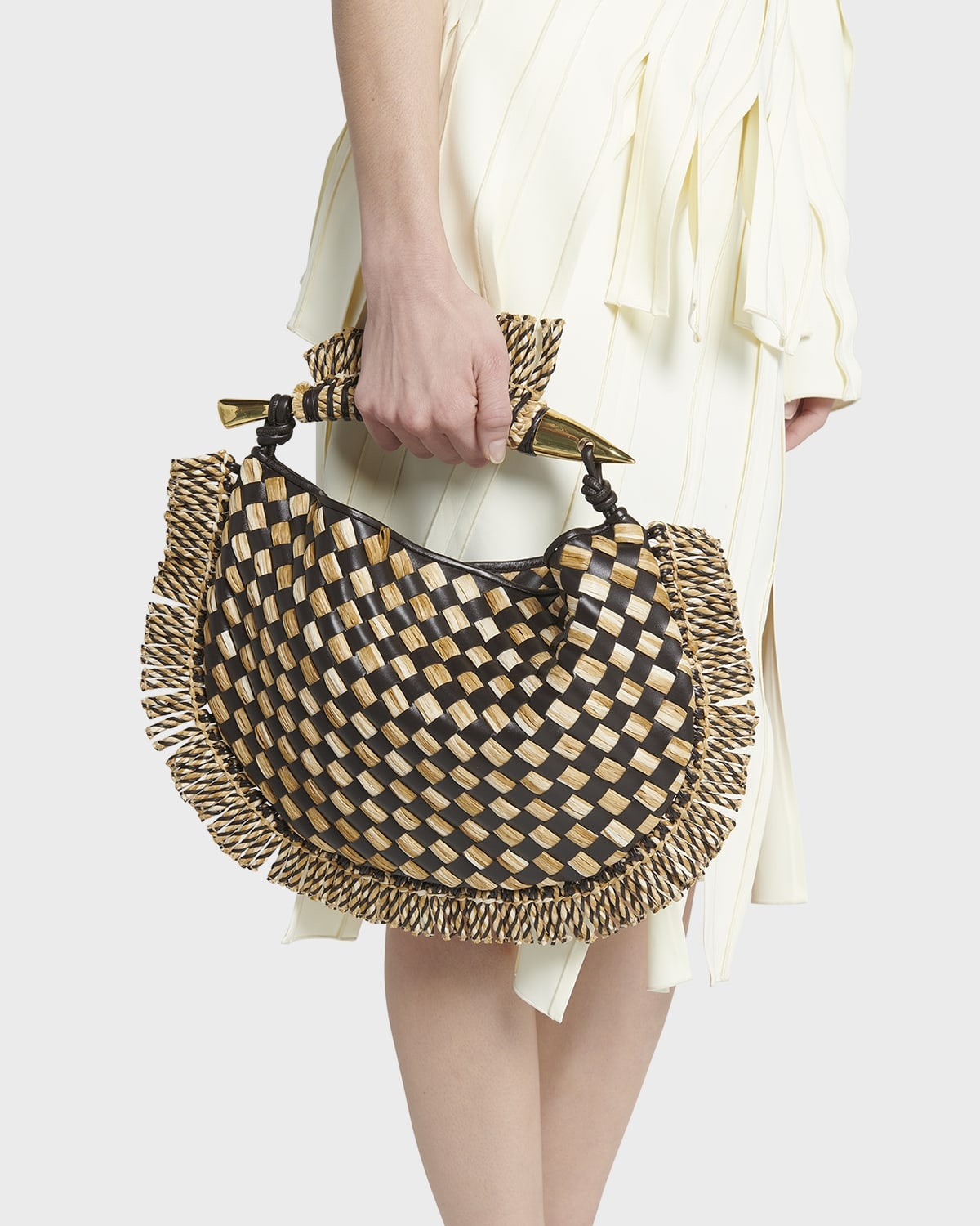 【BOTTEGA VENETA】ミディアム レザートリミング raffia トート BOTTEGA VENETA】ミディアム レザートリミング raffia トート