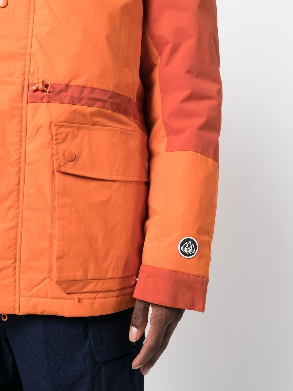 chest logo-patch hooded jacket - 5