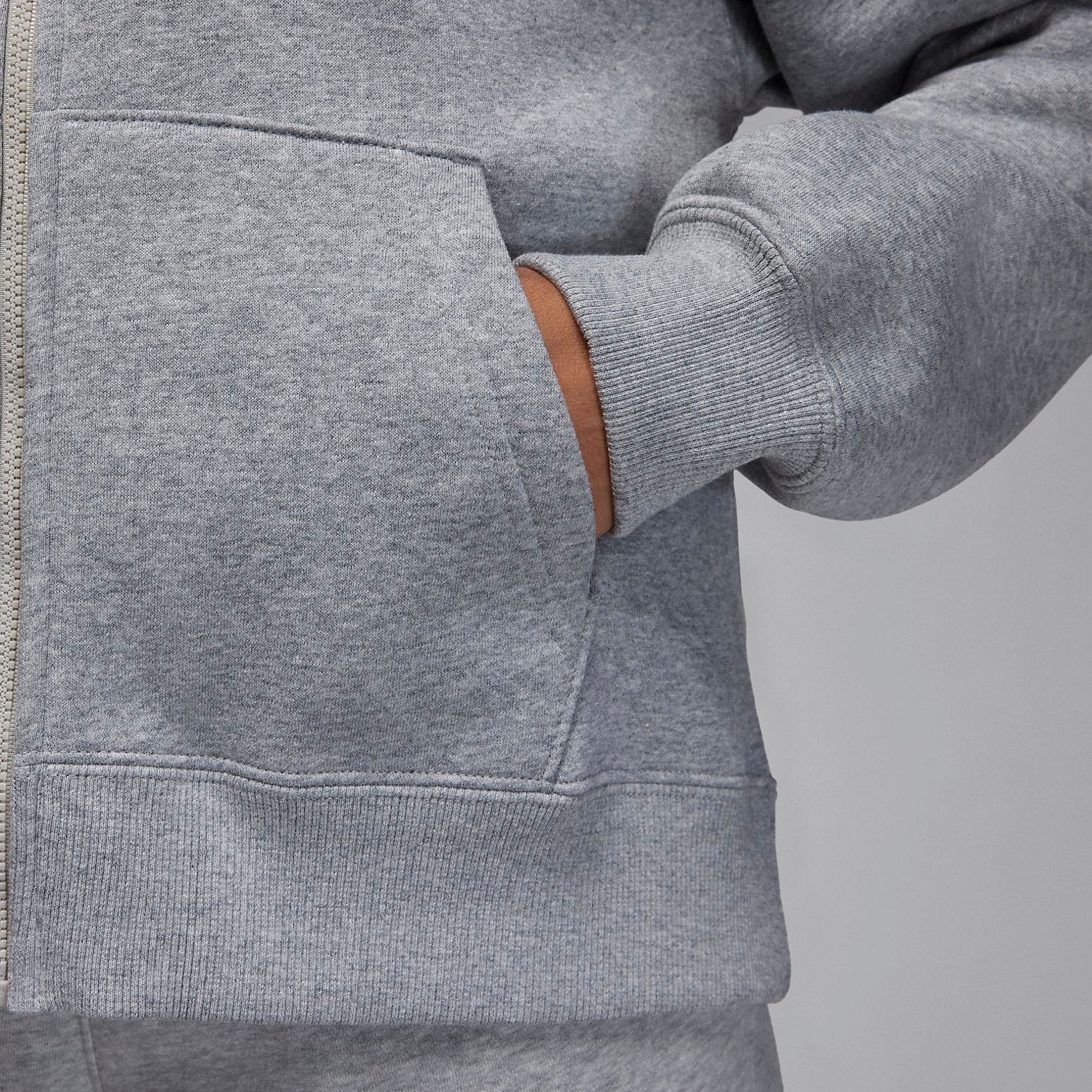 (WMNS) Air Jordan Brooklyn Fleece Full-Zip Hoodie Asia Sizing 'Dark Grey Heather' FD7866-063 - 3