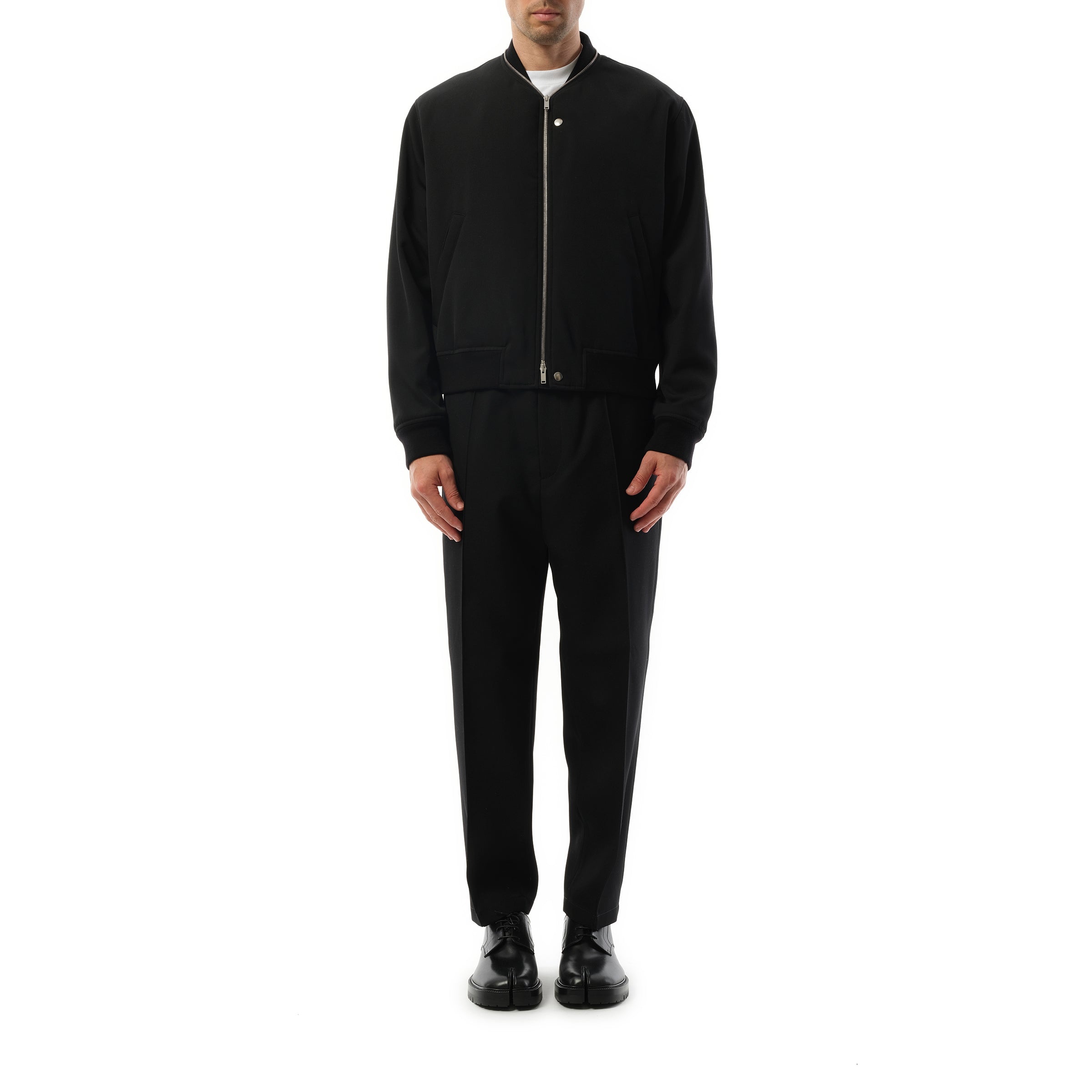 Jil Sander Zip Bomber Jacket in Black - 4