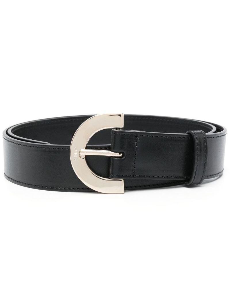 buckle-fastening leather belt - 1