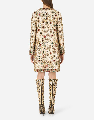 Dolce & Gabbana Jacquard coat with embroidery outlook