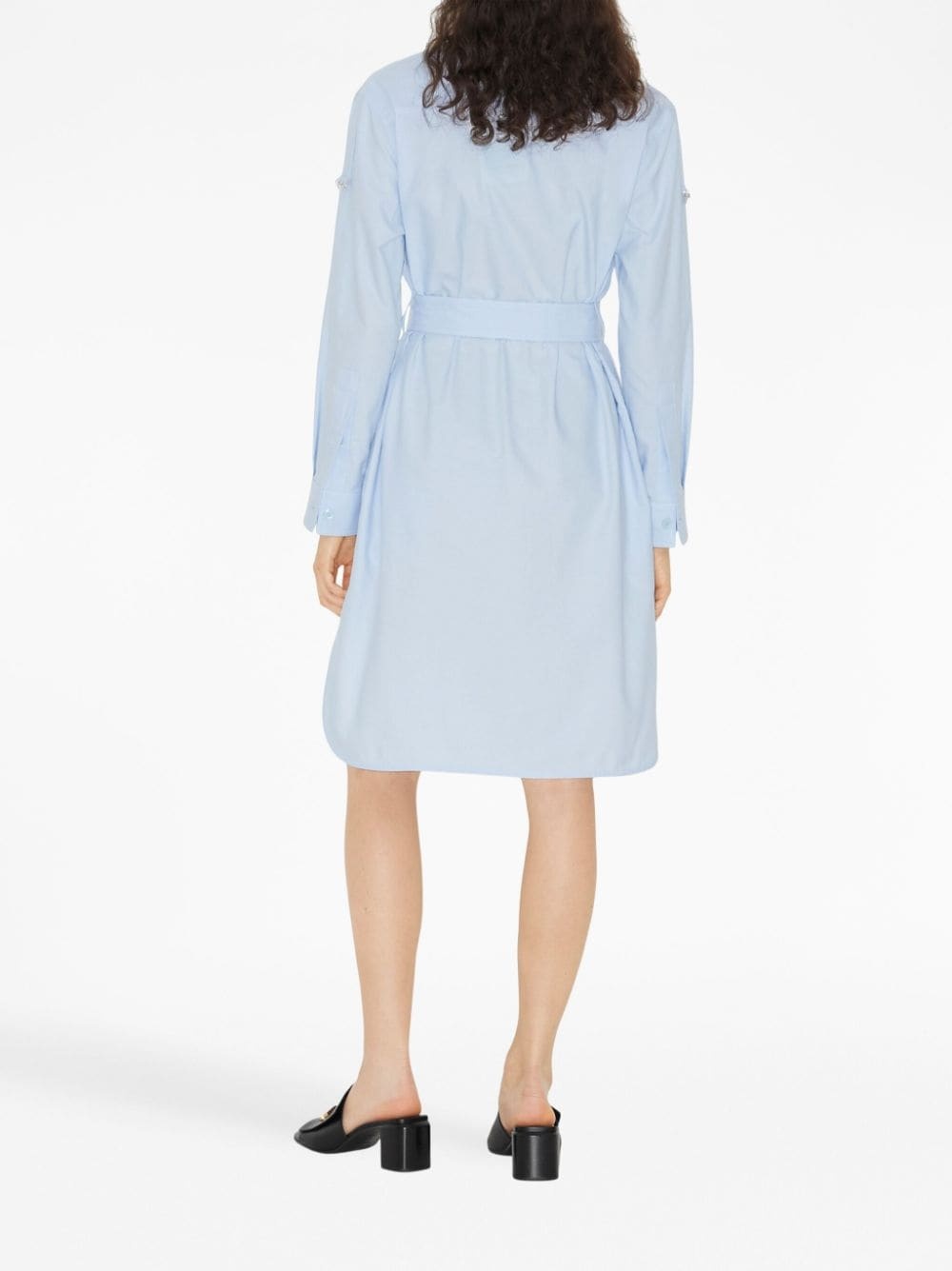 belted cotton shirt dress - 4