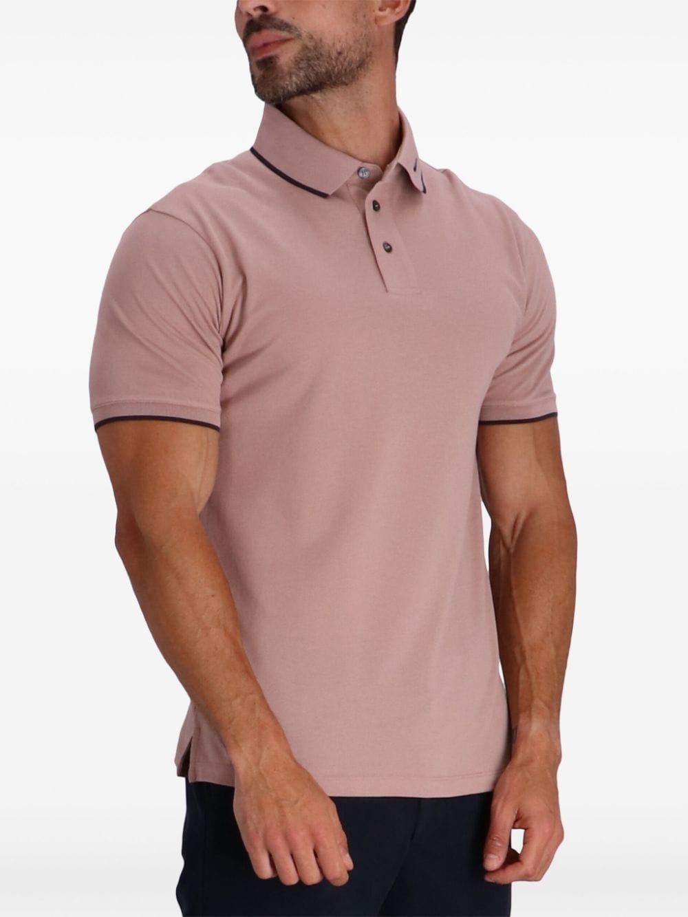 logo-embroidered cotton polo shirt - 3