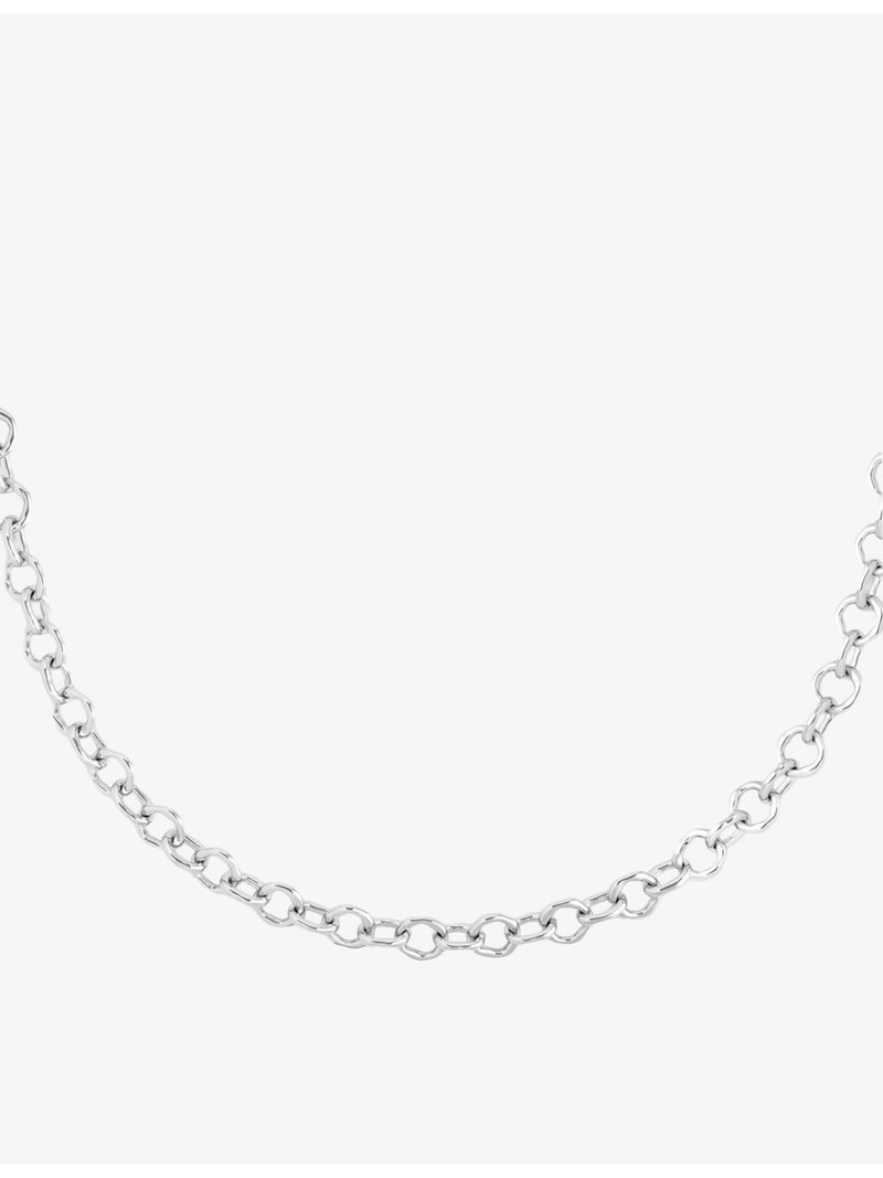 Molten Link Rhodium-Plated Brass Chain Necklace 1