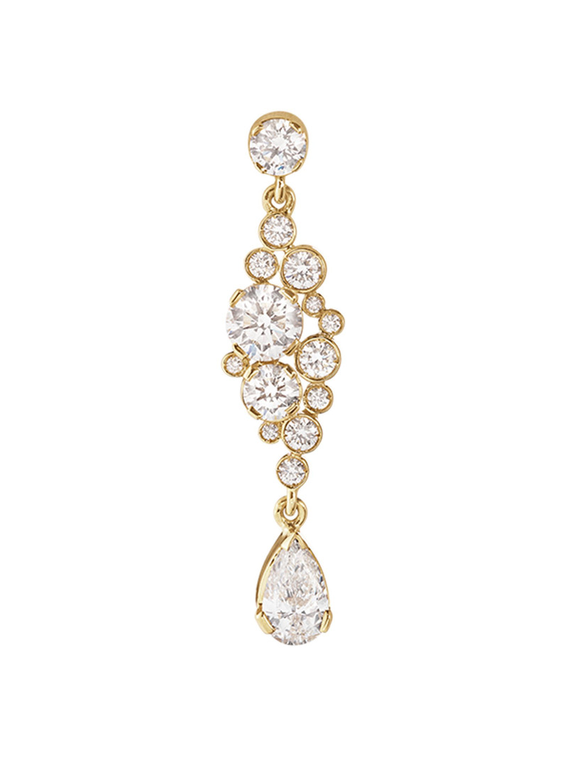 Women's Splash Drop 18K Yellow Gold & Diamond Earring - Yellow Gold 1