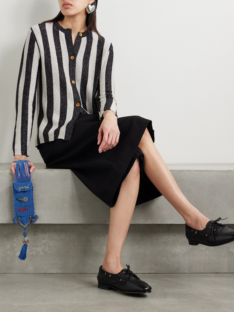 BODE Grandstand Metallic Striped Knitted Cardigan outlook