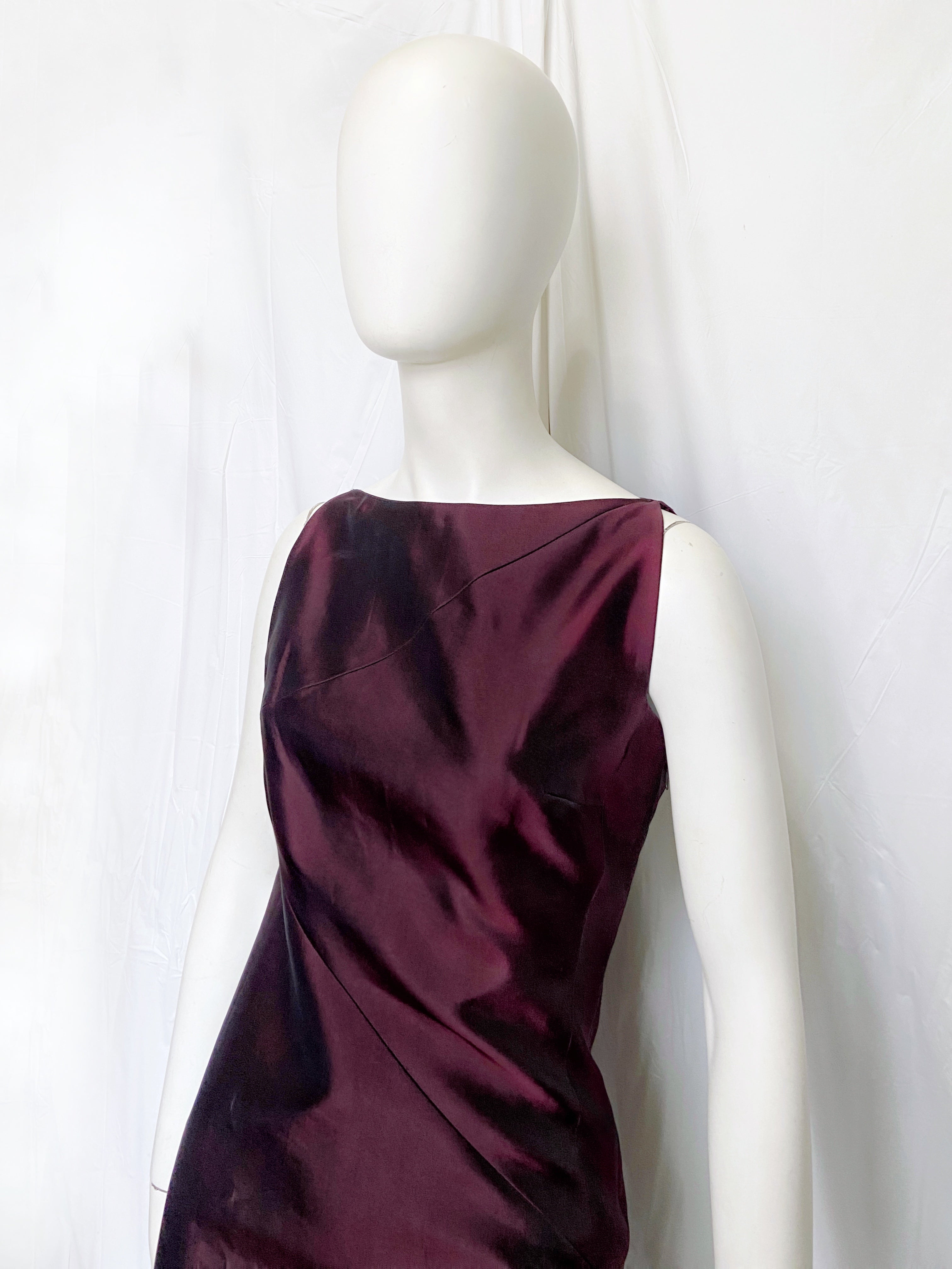 Gucci Spring 1998 Tom Ford Red Satin Pencil Dress 38 - 7