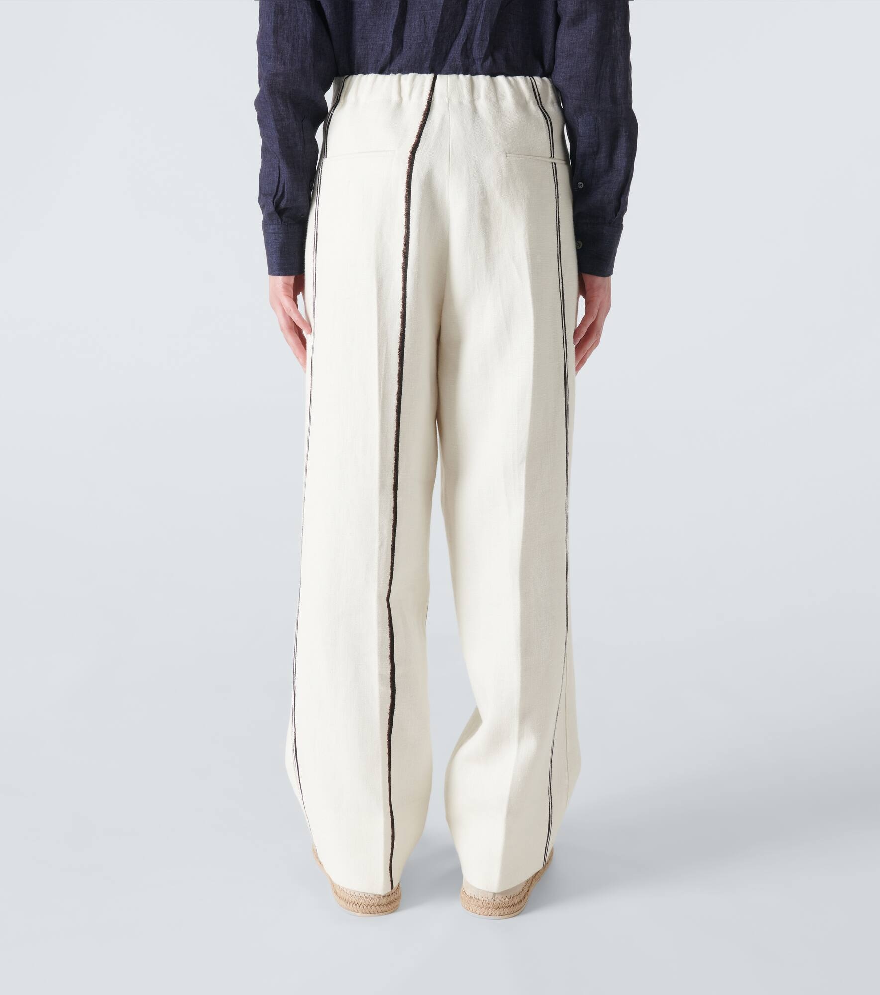 Oasi Lino striped linen straight pants - 4