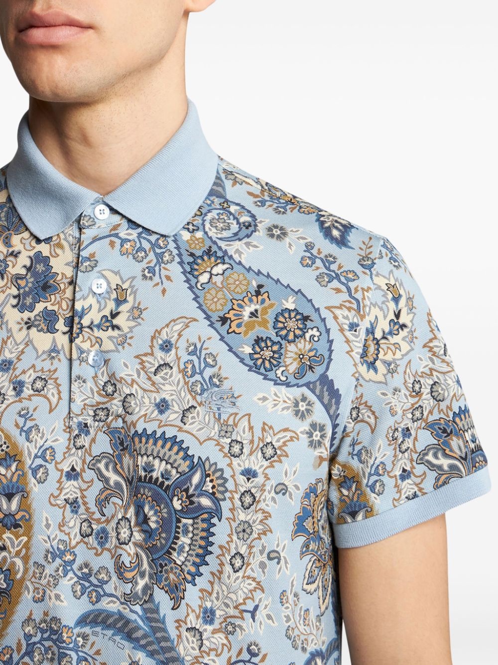 floral paisley print polo shirt - 4