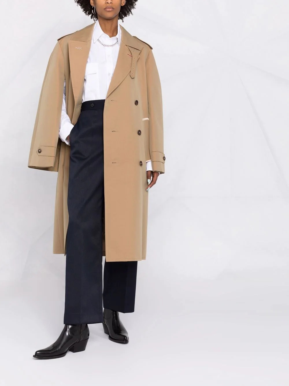 double-breasted trench coat - 2