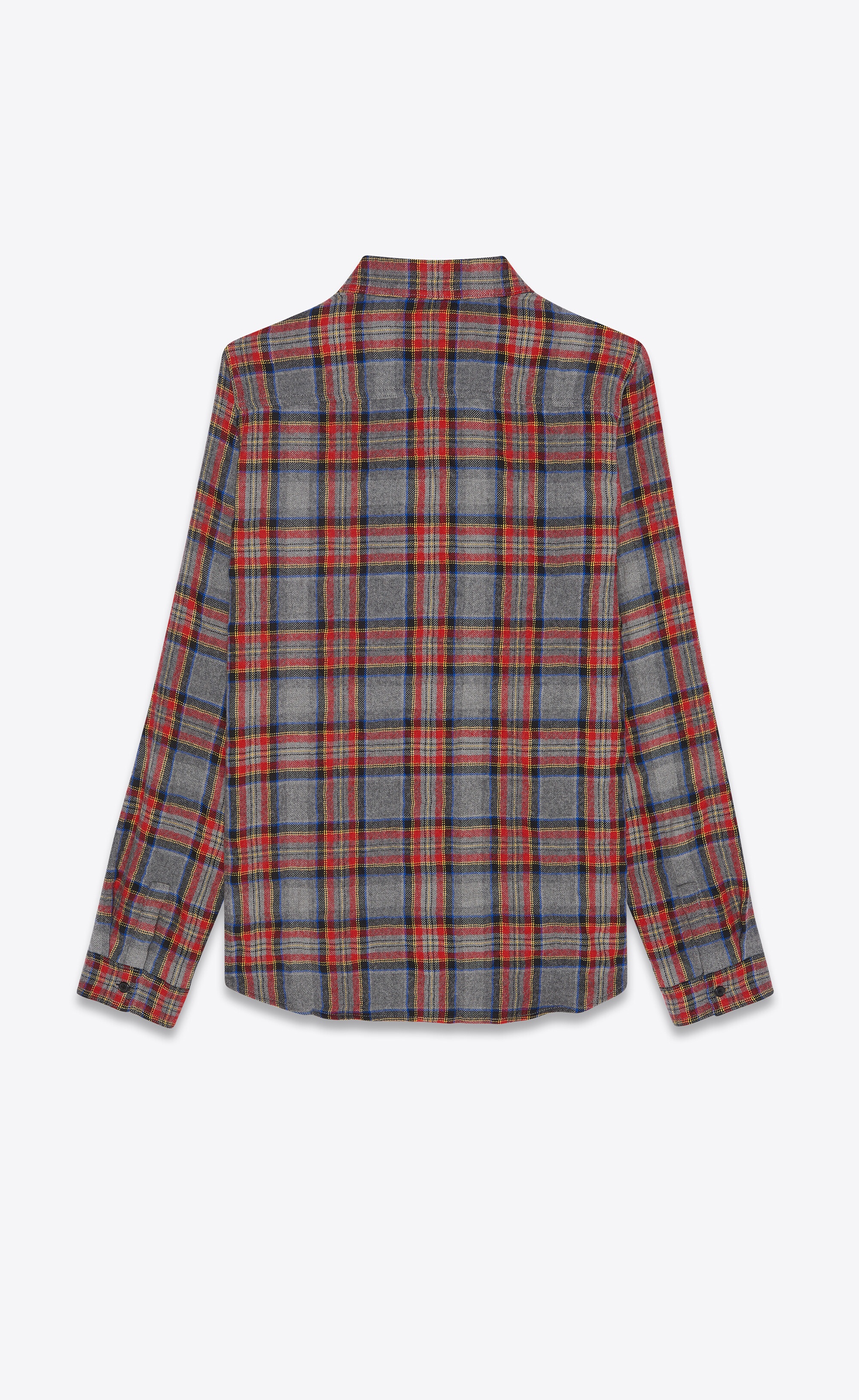 classic western shirt in checked cotton and wool - 2