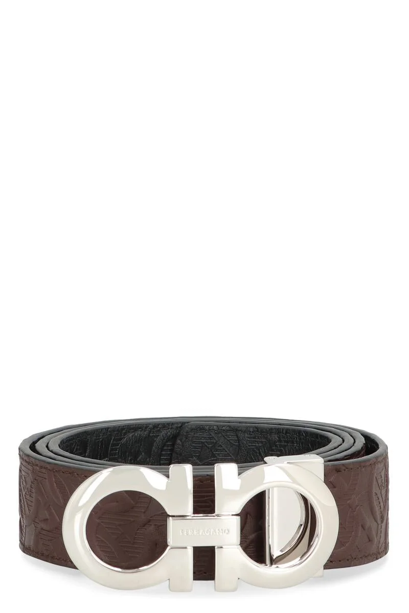 Salvatore Ferragamo Gancini Reversible Leather Belt - 1