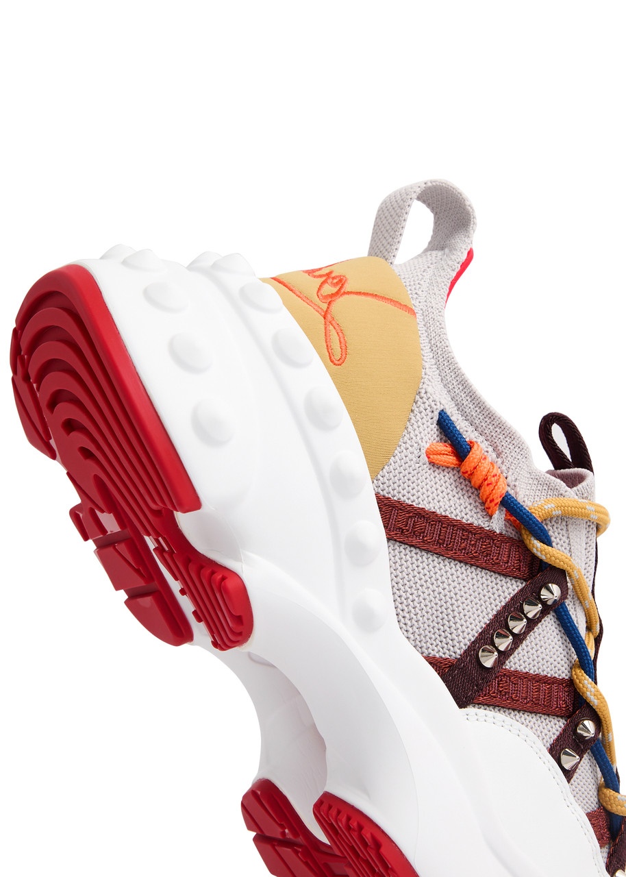 Christian Louboutin Trailnrun Panelled Knitted Sneakers - 4
