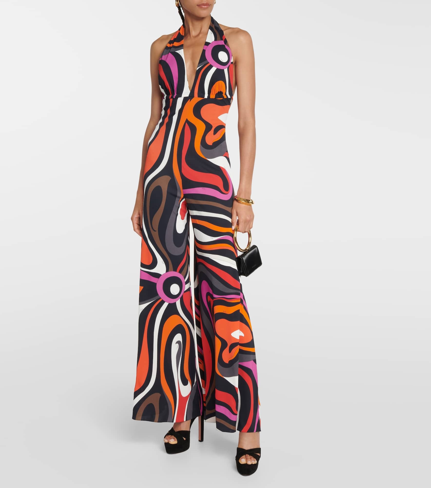 Printed halterneck jumpsuit - 2