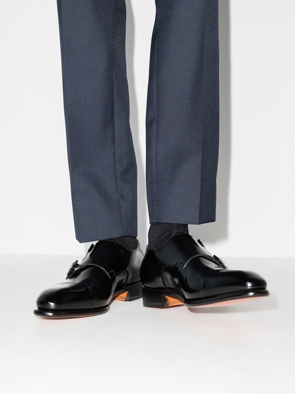 Carter leather monk shoes - 3