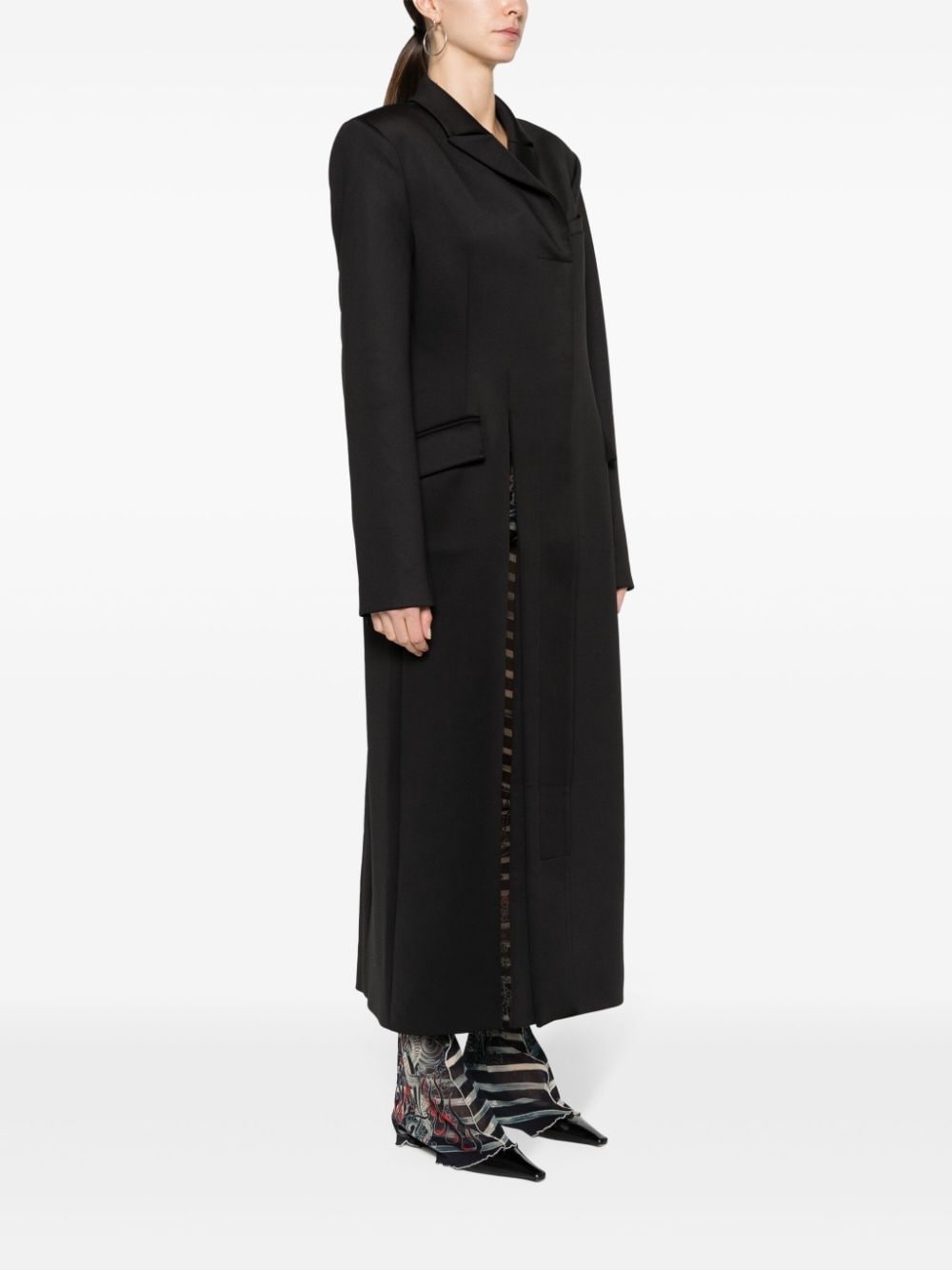 single-breasted long coat - 3
