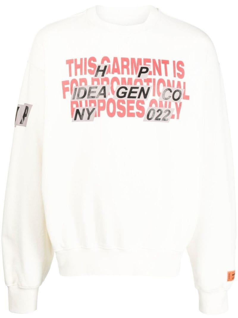 slogan-print long-sleeved sweater - 1