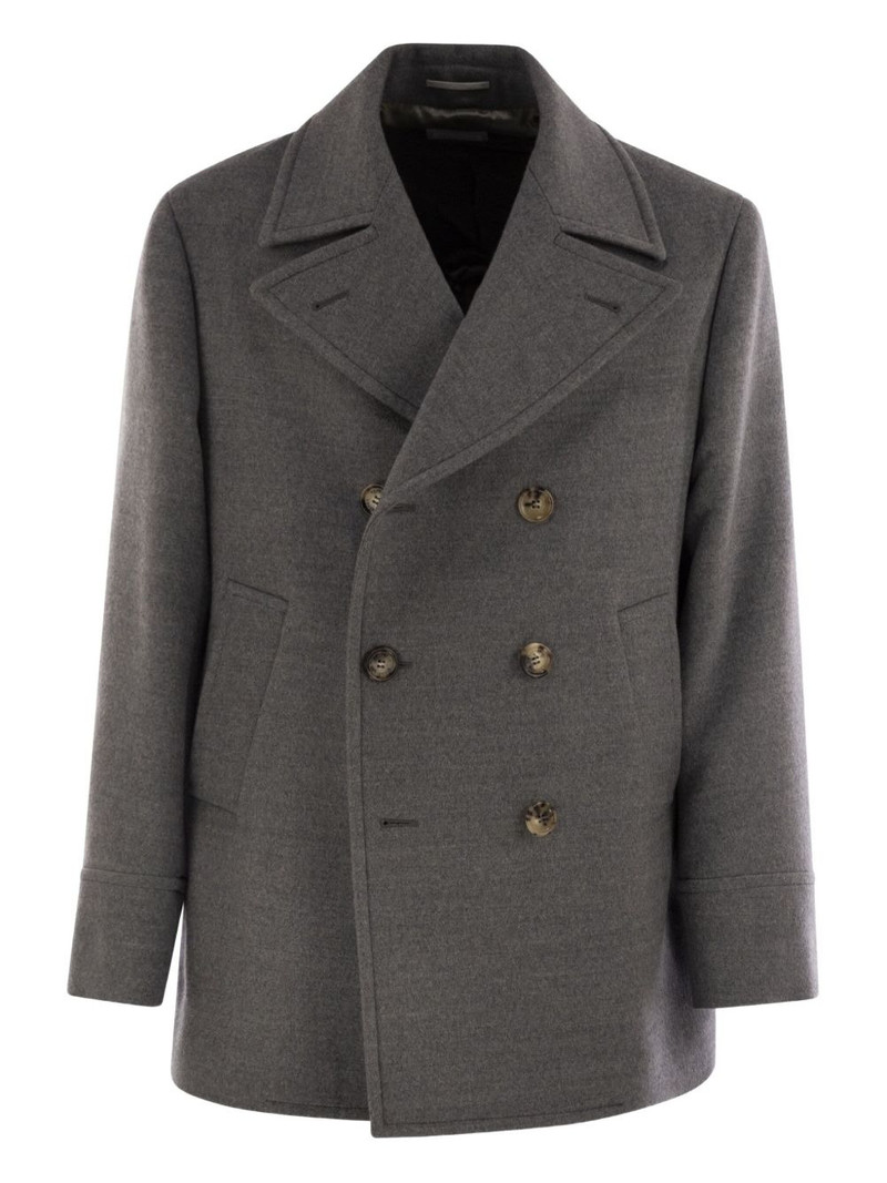 button-fastening wool coat 1
