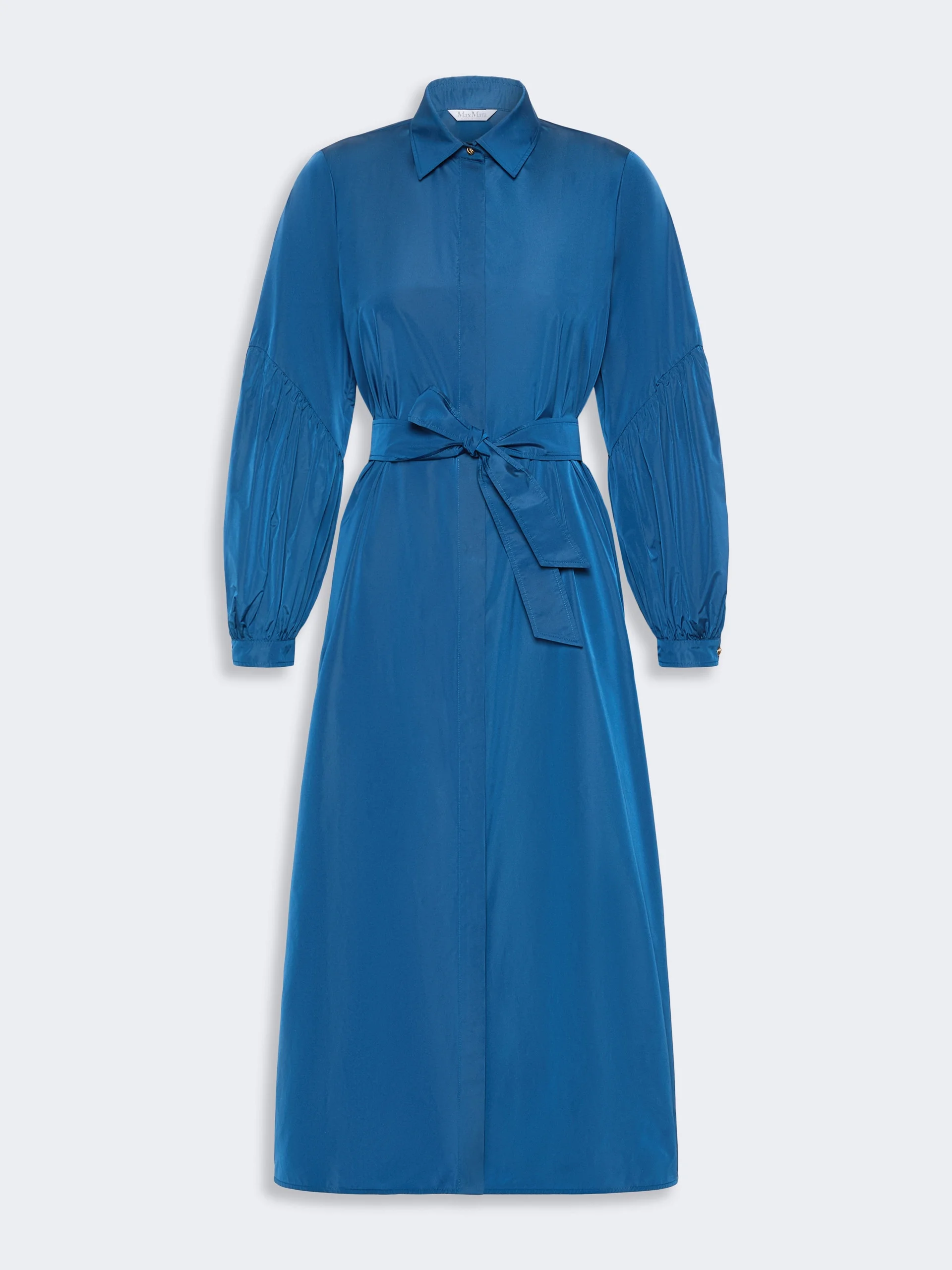 BARUFFA Taffeta shirt dress - NAVY - 1