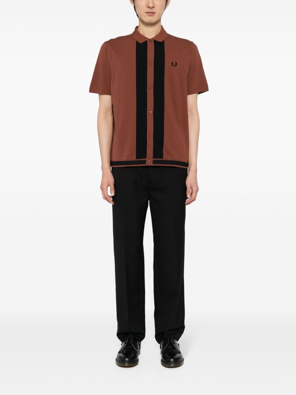 panelled cotton polo shirt - 2