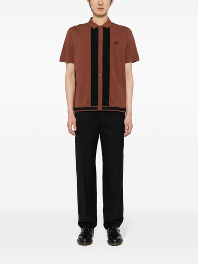 Fred Perry panelled cotton polo shirt outlook