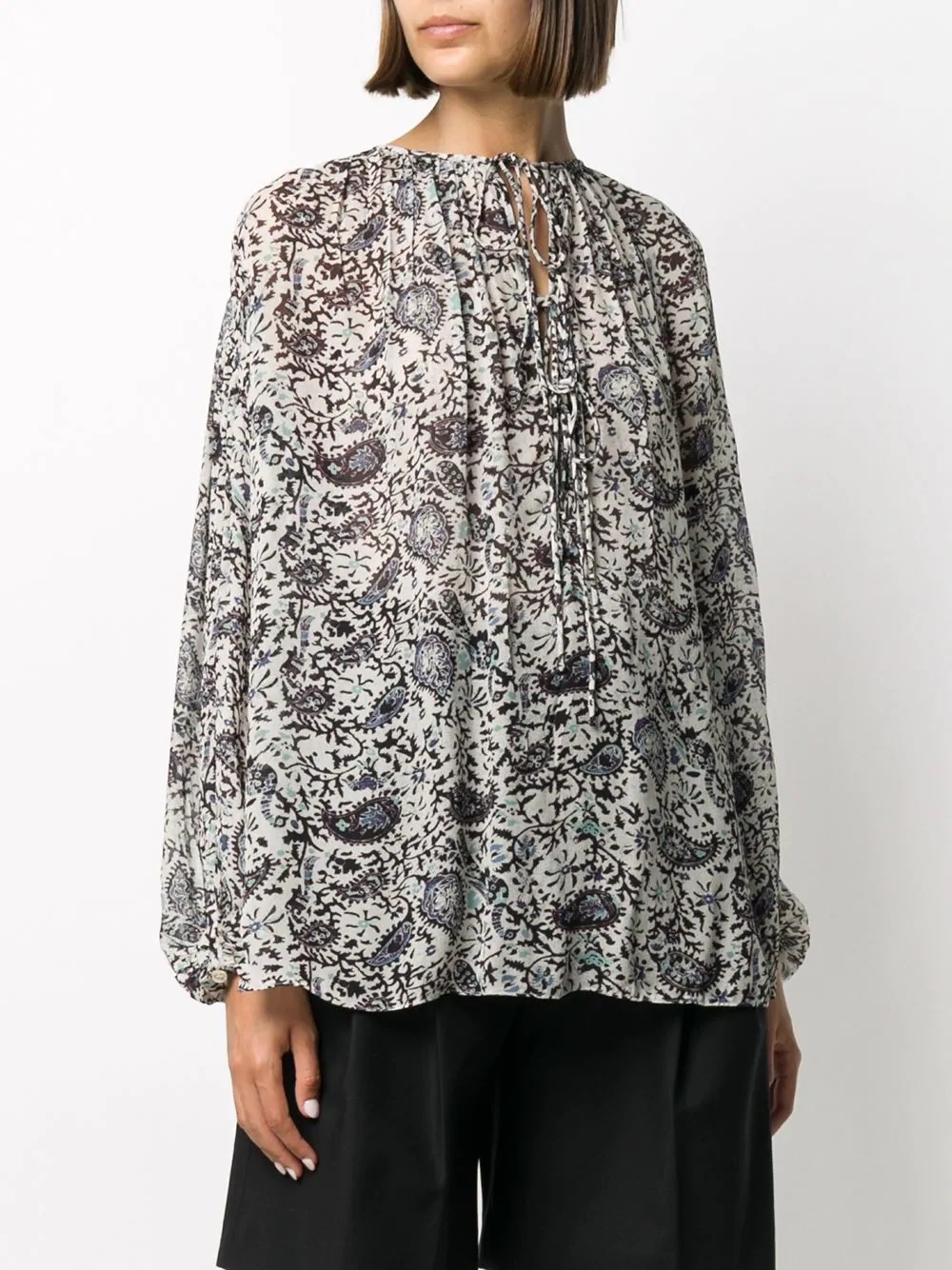 paisley print oversized blouse - 3