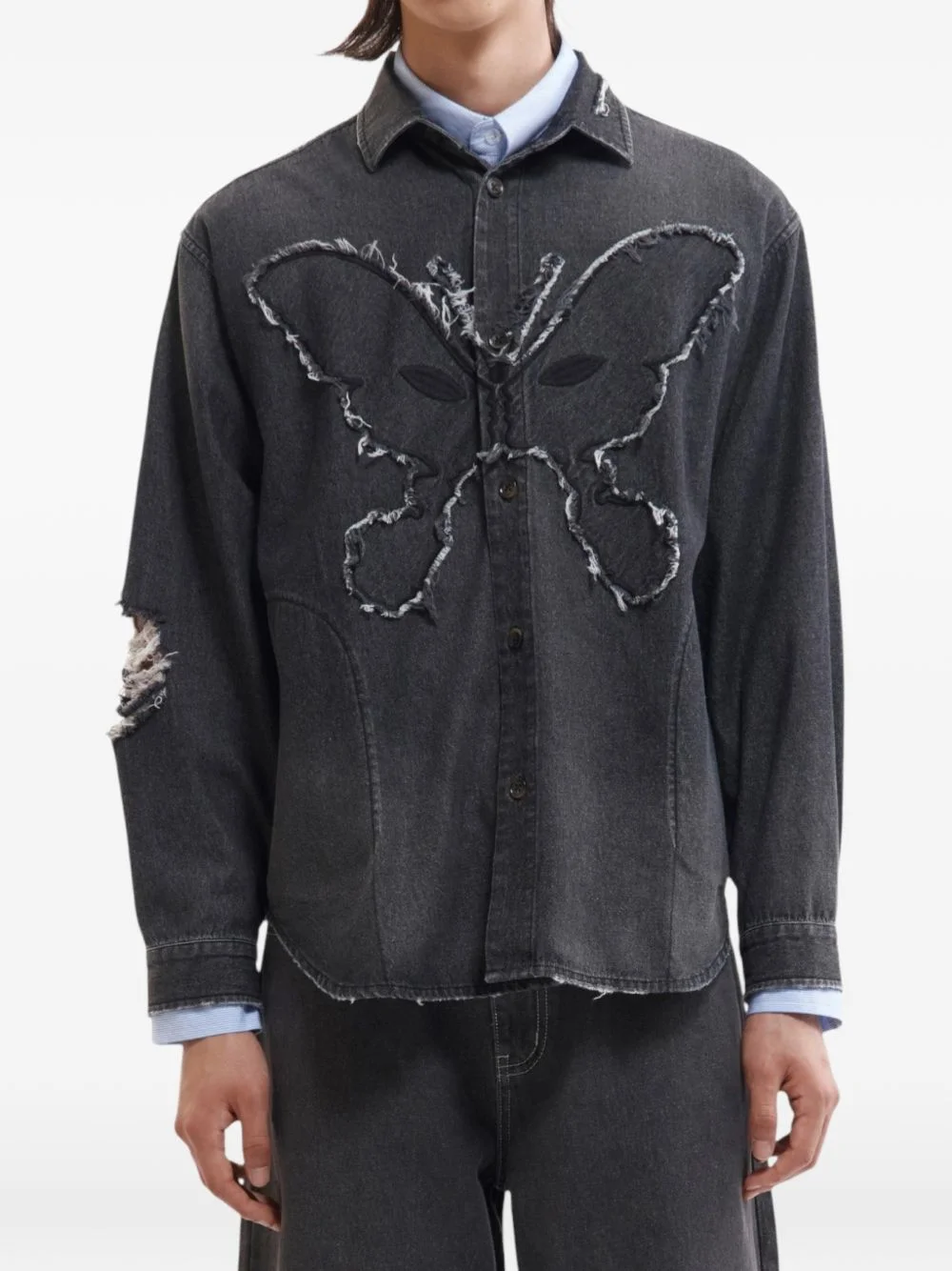 Moments In Love distressed overshirt - 1