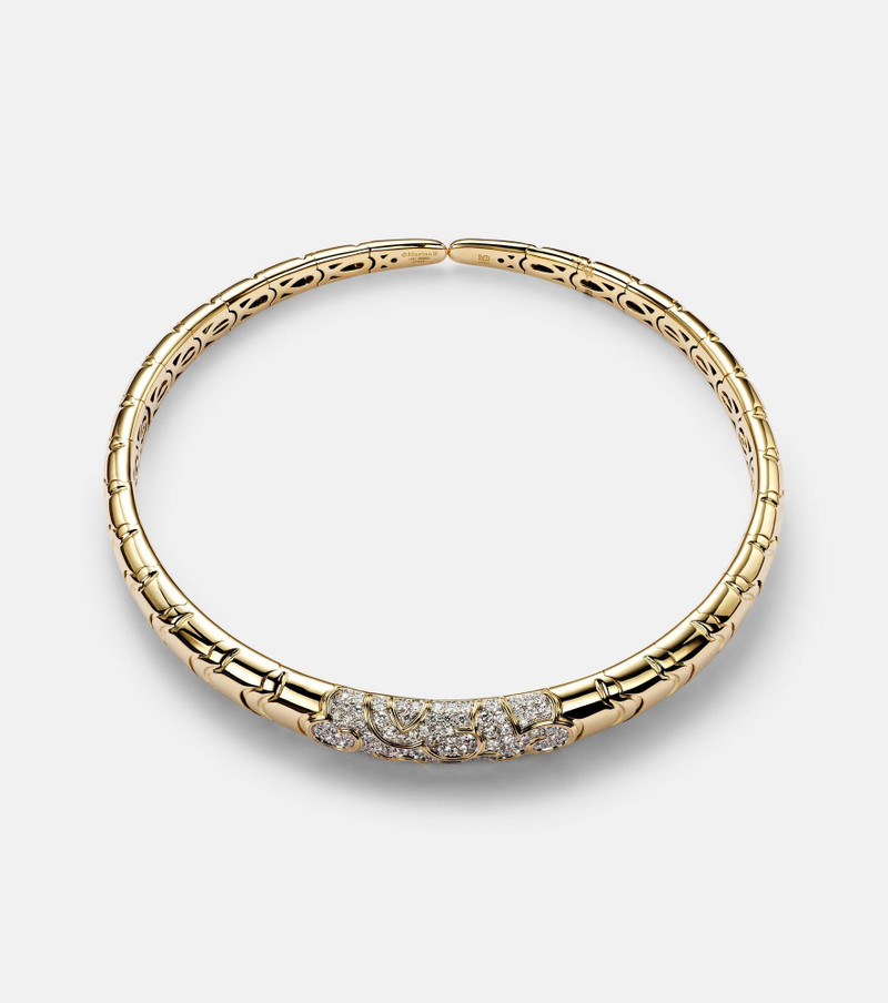 Onda 18kt gold choker with diamonds 1