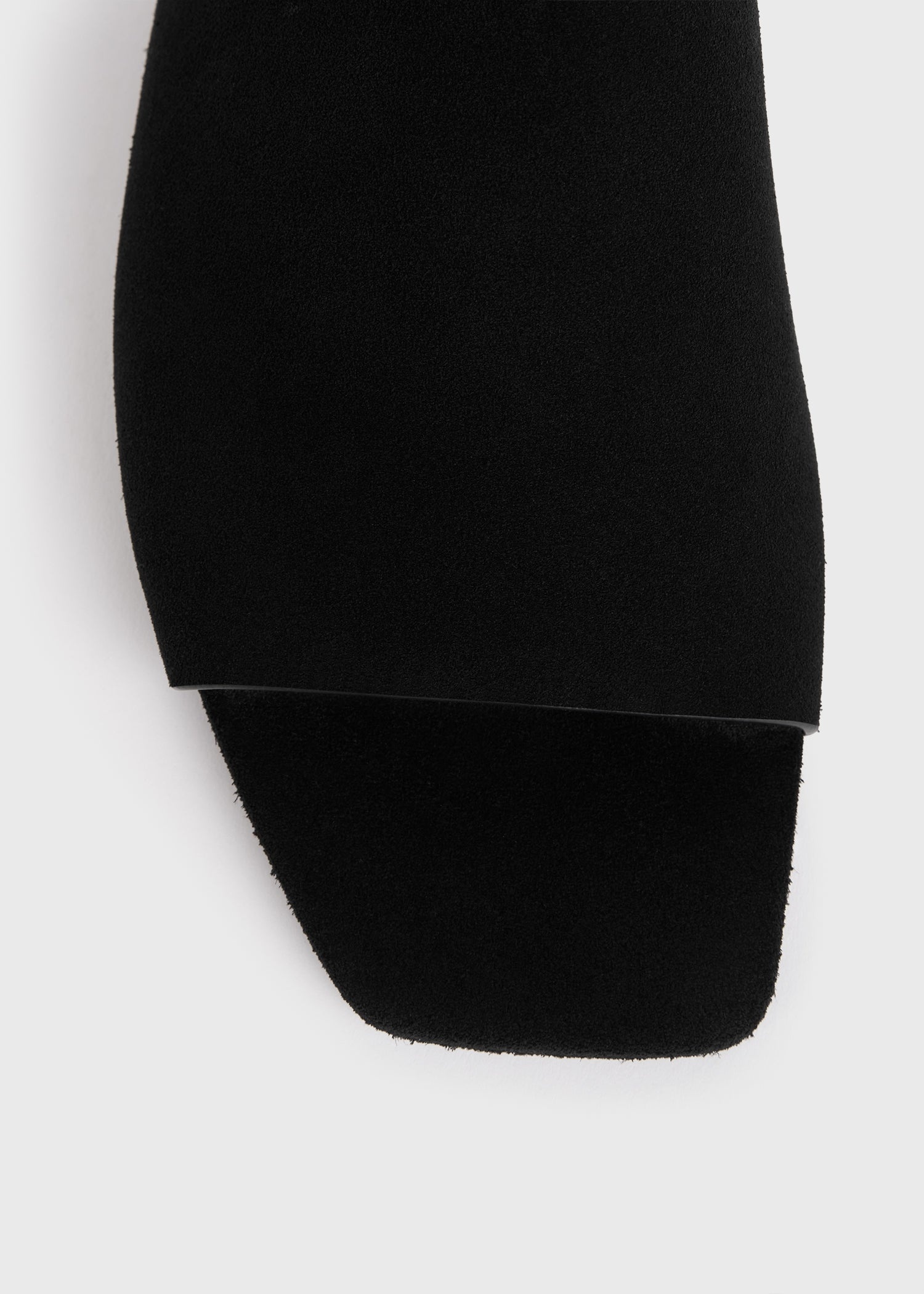 Velour-leather bandeau slides black - 6