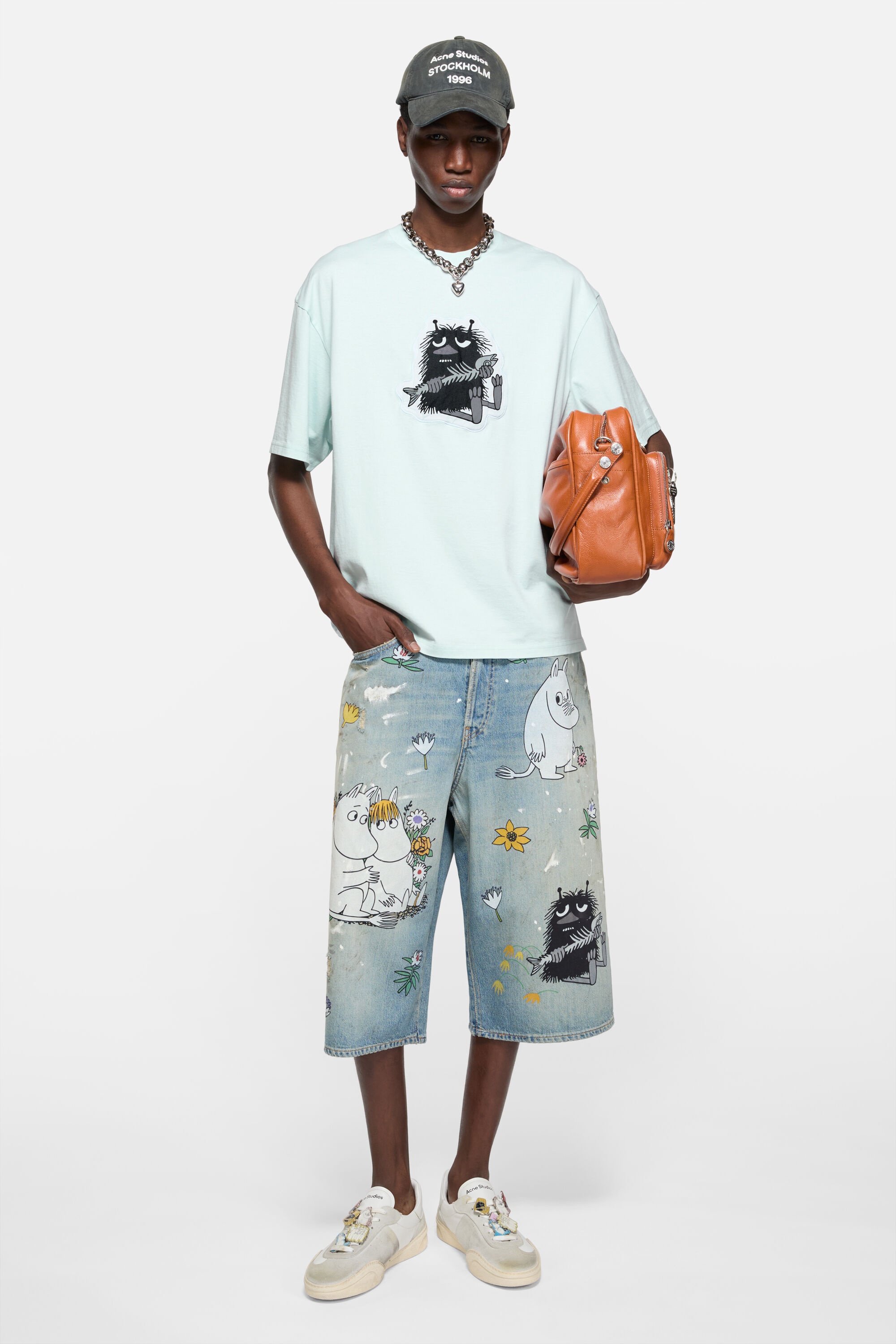Denim shorts - Loose fit Acne Studios x Moomin - Light blue - 2