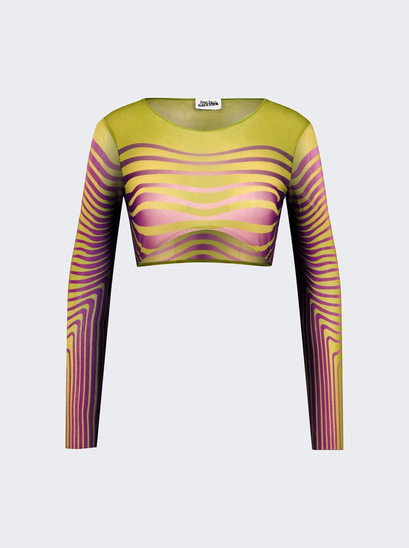 abstract-print cropped T-shirt 1