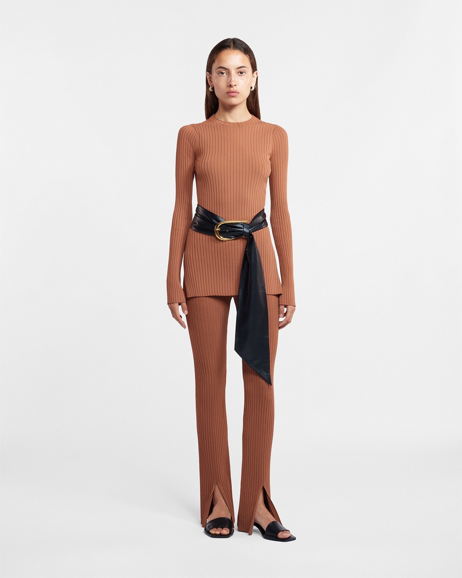 Ribbed-Knit Long-Sleeve Top - 3