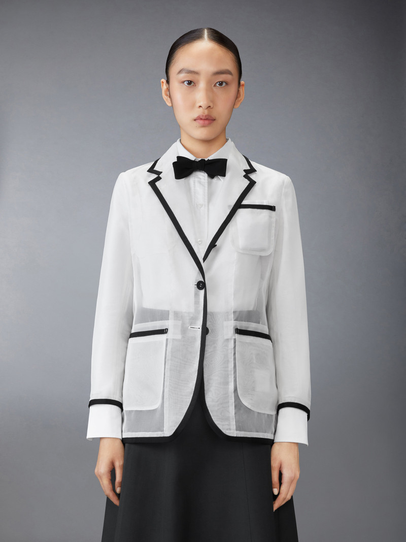 Thom Browne SILK ORGANZA ELONGATED JACKET outlook