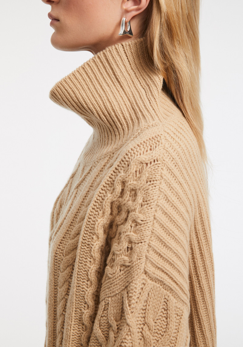 MARSHALL Cable-knit merino funnel-neck jumper 3