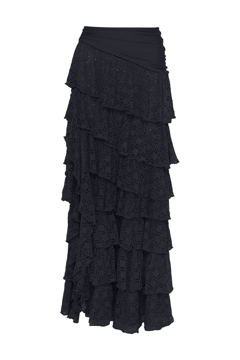 PatBO MARTINA LYCRA RUFFLE MAXI SKIRT outlook