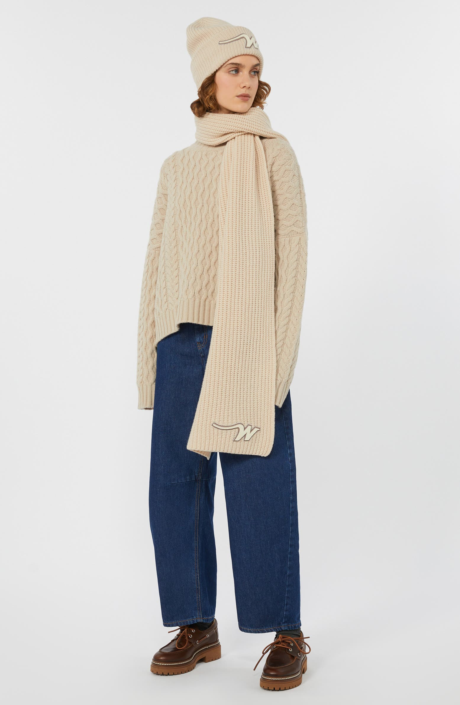 Weekend Max Mara Yard Mock Neck Wool Sweater in Beige at Nordstrom - 3
