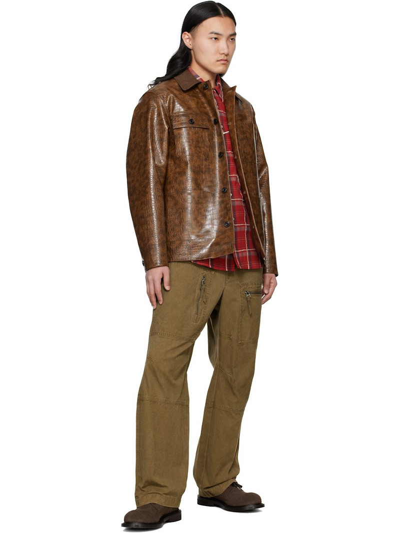 Andersson Bell Brown Work Faux-Leather Jacket outlook