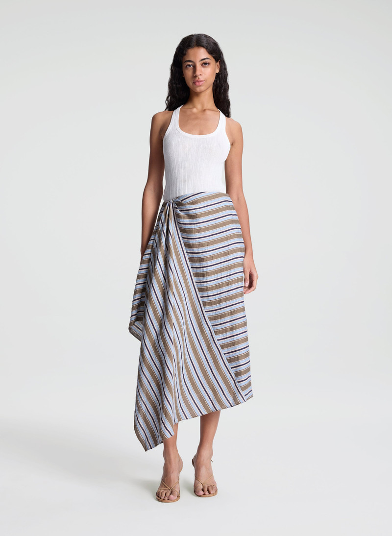 Lota Striped Linen Midi Skirt 4