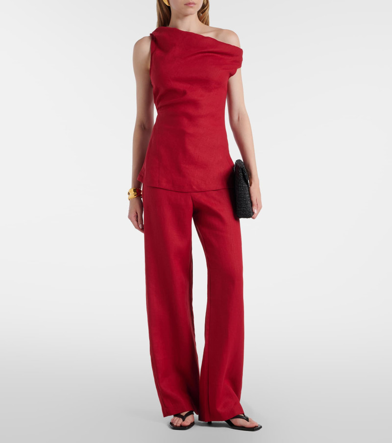 FAITHFULL Suis one-shoulder linen top outlook