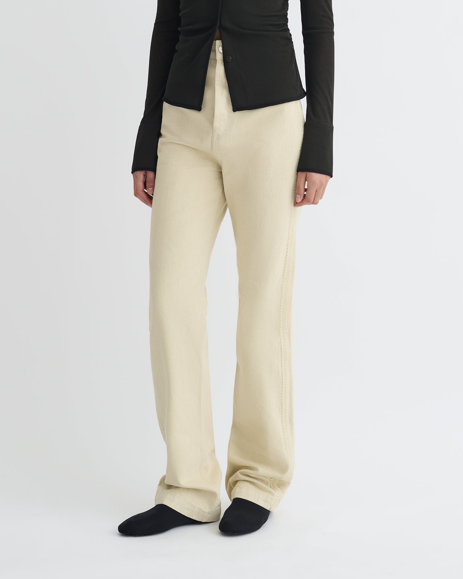 Crochet-Trimmed Jeans - 4