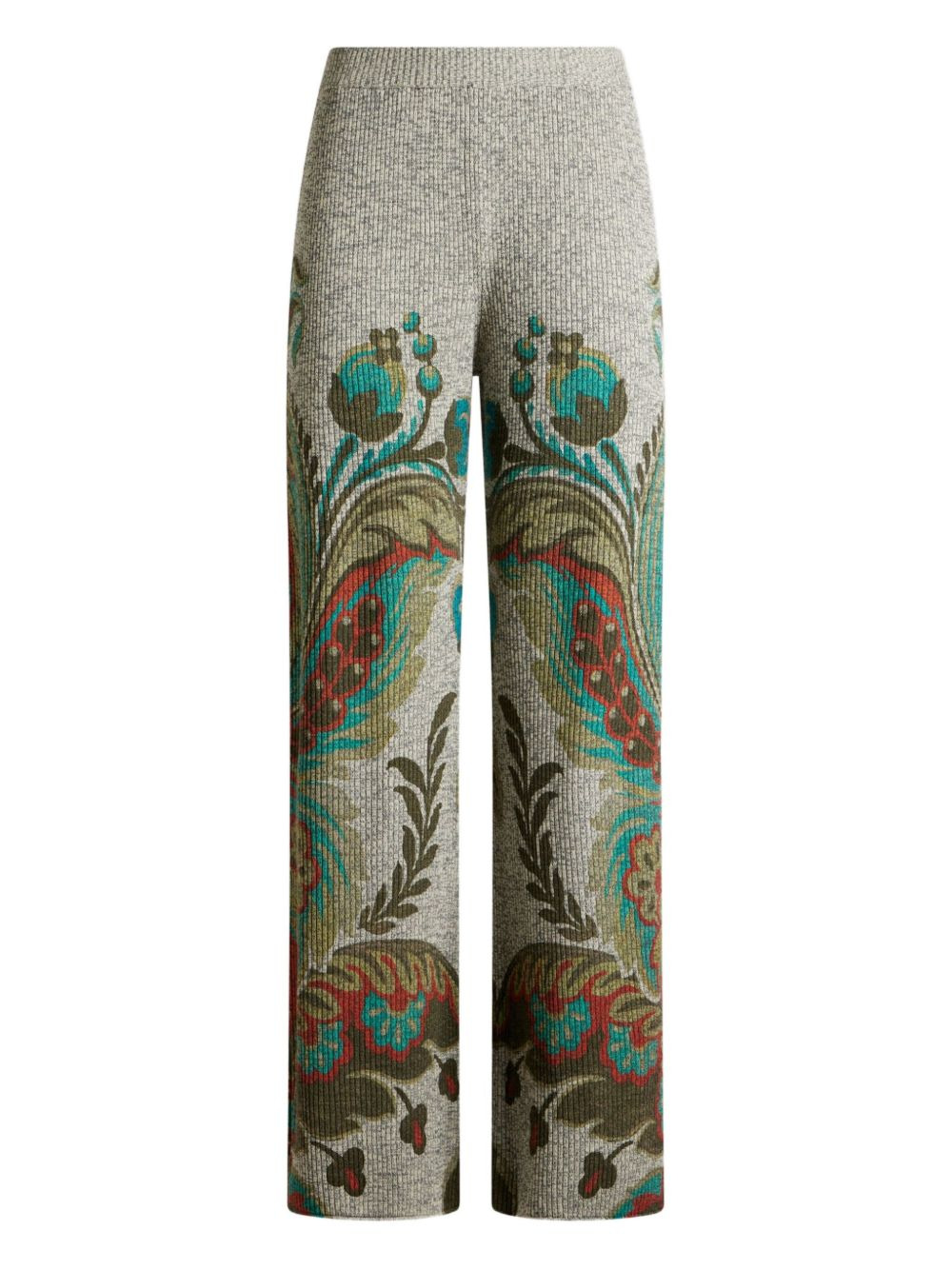 ribbed paisley-print trousers - 4