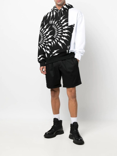 Neil Barrett motif-print drawstring hoodie outlook