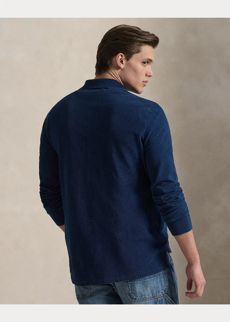 Classic Fit Indigo Mesh Polo Shirt 4