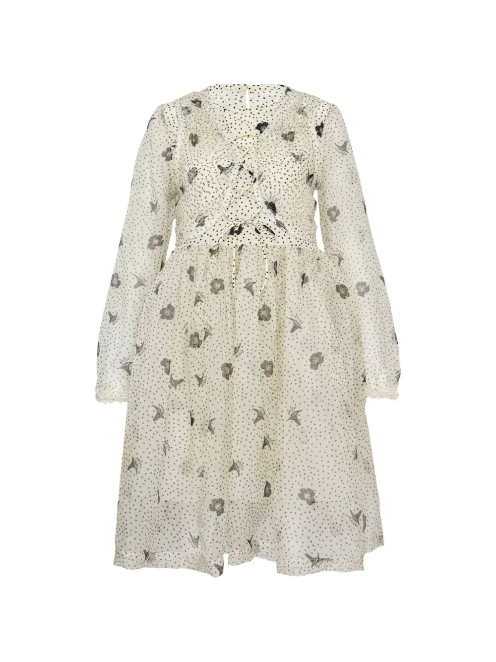 print long sleeve dress - 1