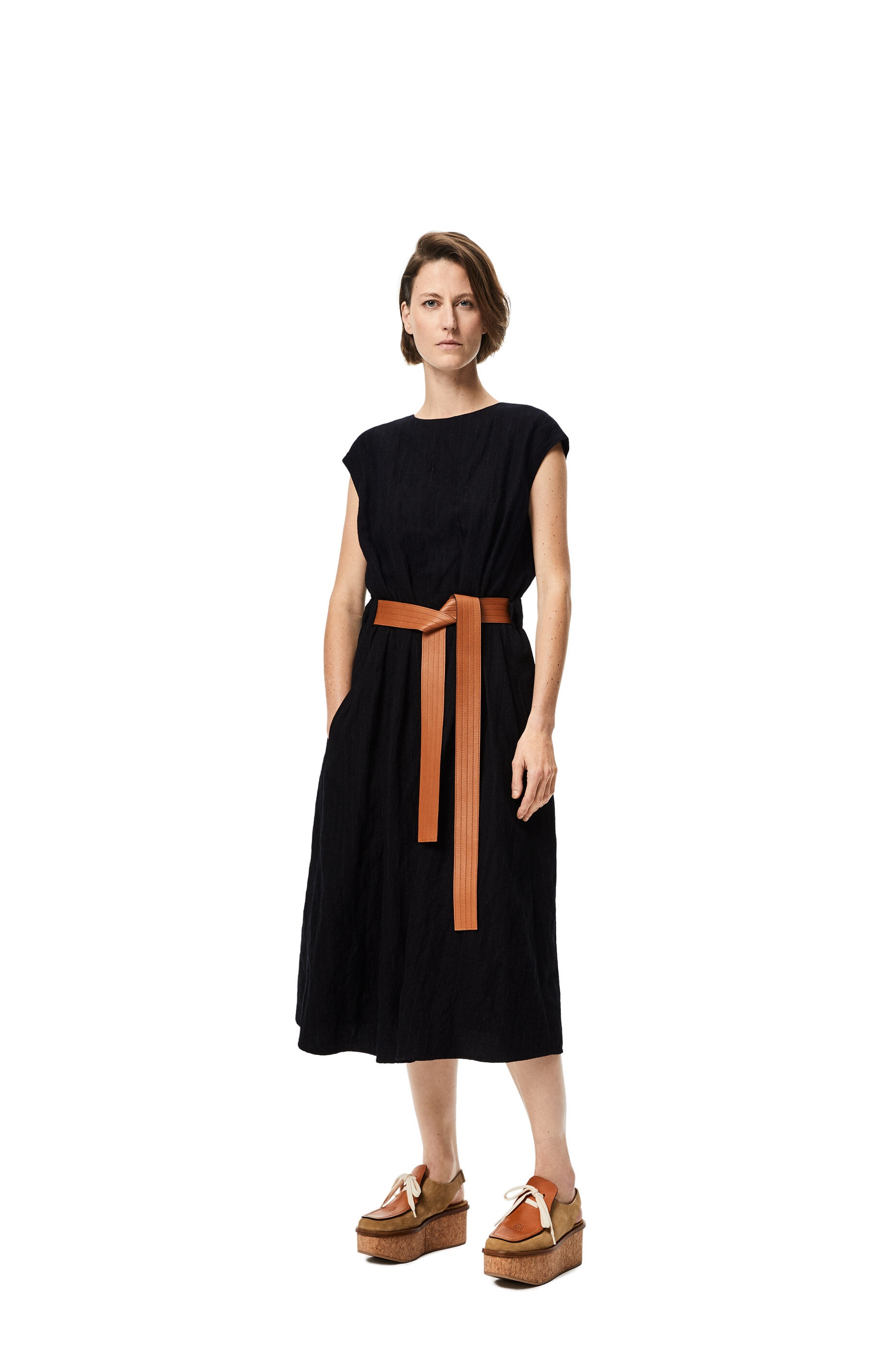 Belted midi dress in wool - 2