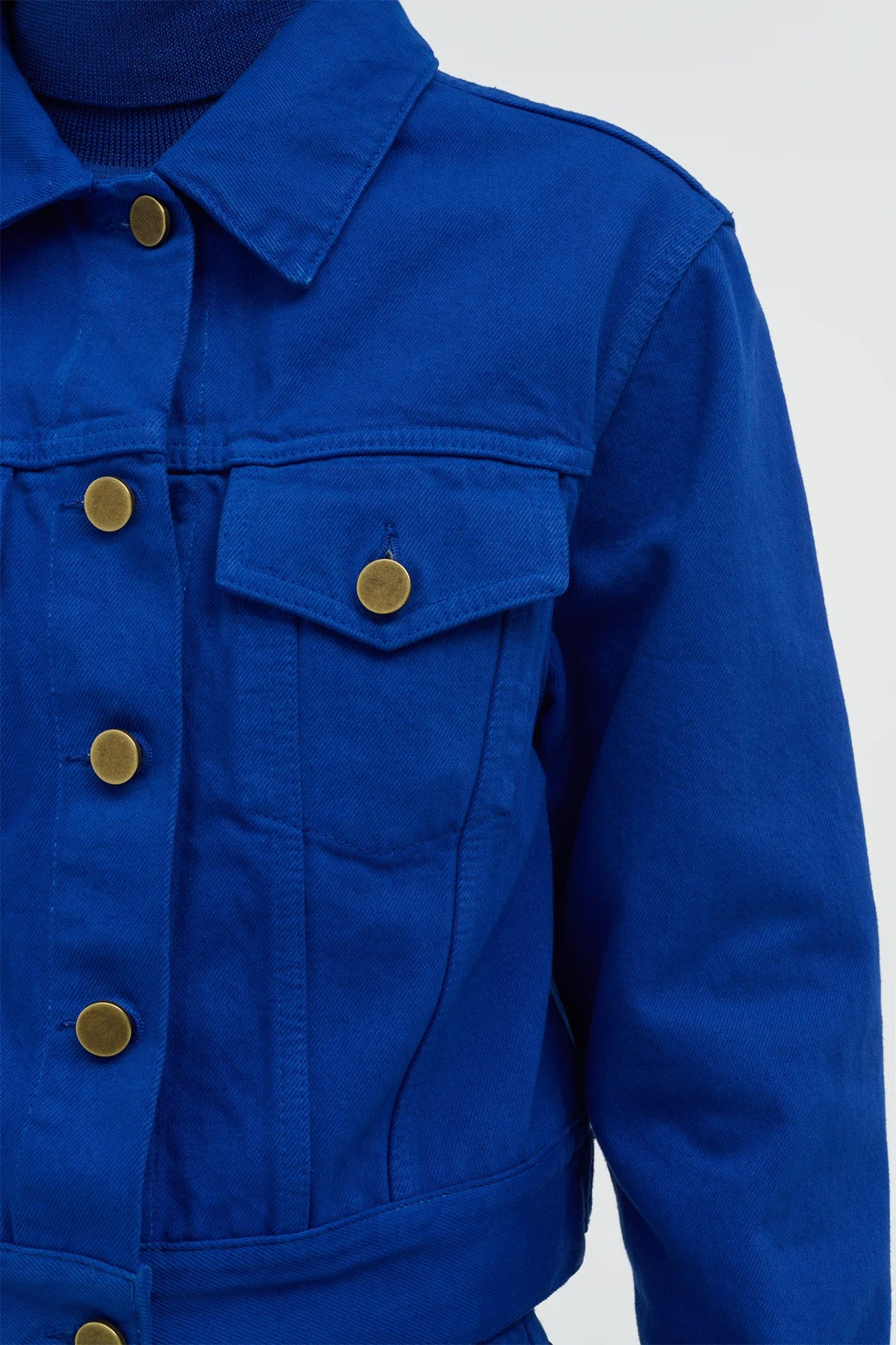 Bronte Jacket in Cobalt Recycled Cotton Denim - 6