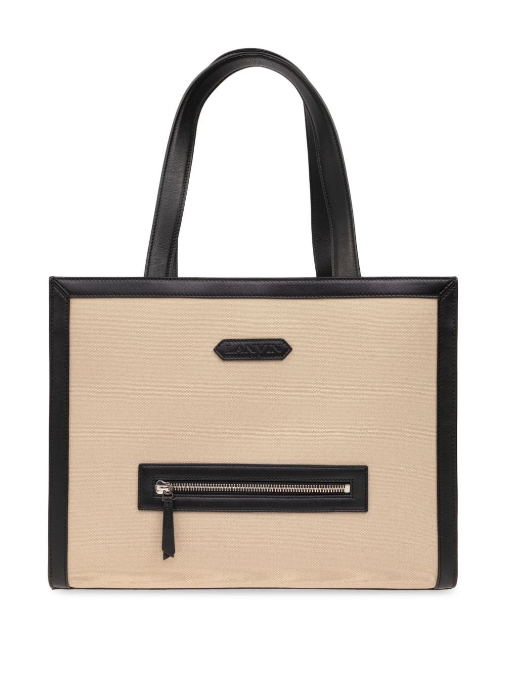 contrasting-trim cotton tote bag - 1