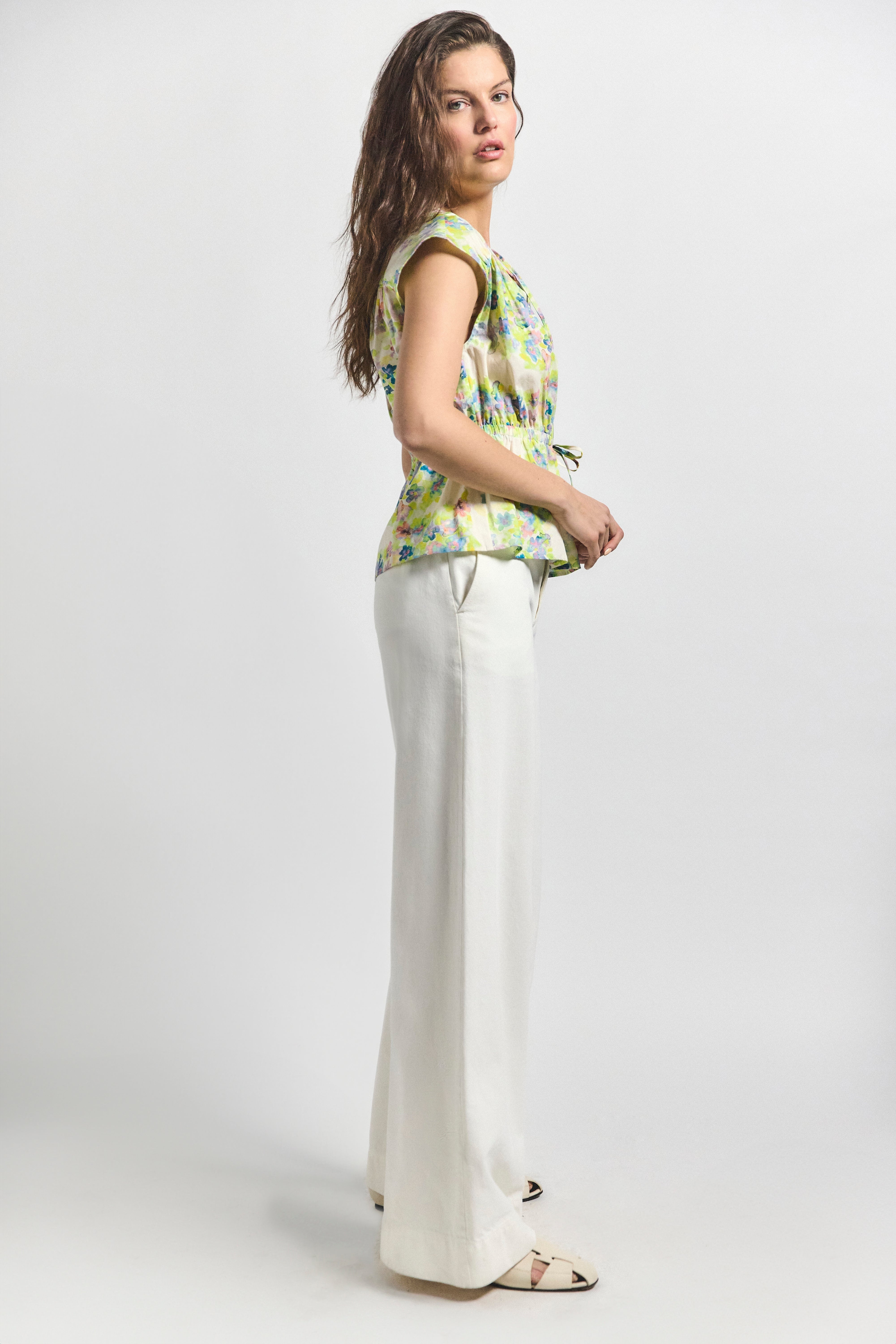 QUINTO WIDE LEG DOME BUTTON PANT - 2